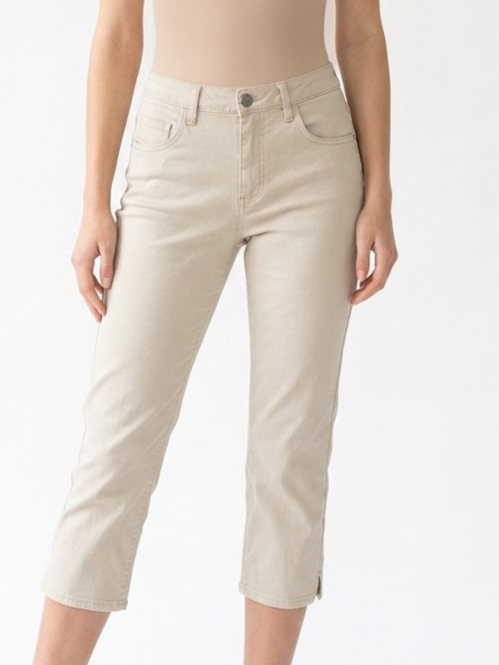 |•RIDERS BY LEE•| Tan Stretch Capri Jeans Size 10